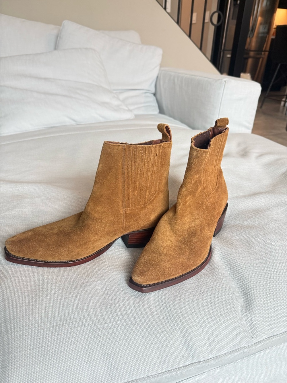 Tecovas piper brown suede boots